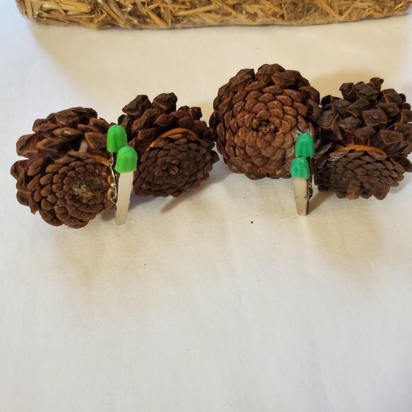 Natural Unscented Wooded Pinecone Clip Ornaments – Holiday Décor – Set of (2) - Picture 3 of 7